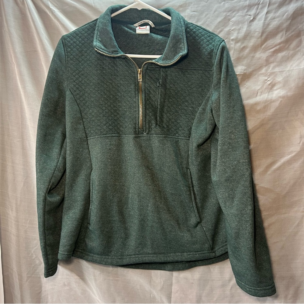 Avalanche green, 1/4 Zip Pullover Jacket, womens, large.